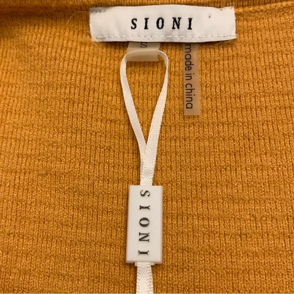 Sioni Golden Mustard Long Sleeve Knit Cardigan Sweater Size Small - Picture 4 of 13